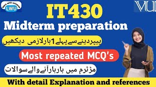IT430 midterm preparation 2025||IT430 midterm preparation by learning with universe #it430 #midterm