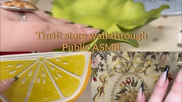 Public ASMR in Thrift Stores 🛍️🤍 (scratching & tapping on accessories, decor & dishes)