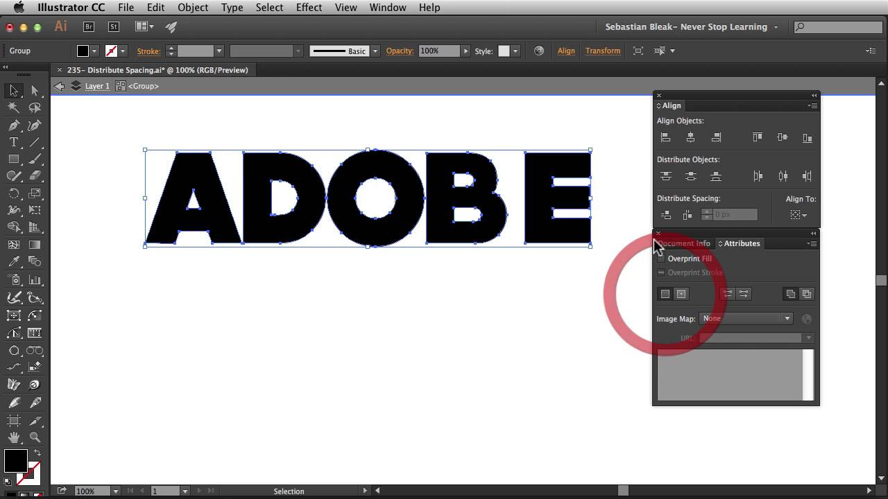 Adobe Illustrator "Distribute Spacing" WK 235 - YouTube