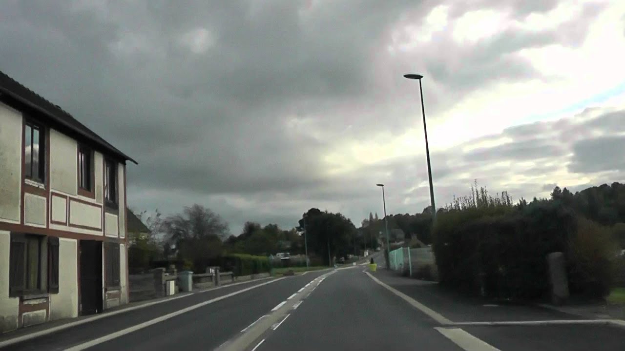Driving Through Pabu On The D787, Côtes d'Armor, Brittany, France 28th October 2011