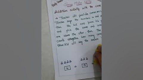 Addition # Pre Math # Lesson plan # Multiple Intelligence #joyful learning