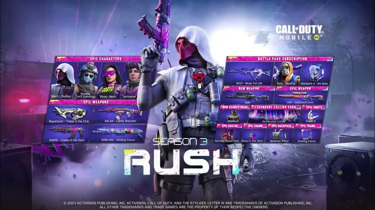 Season 3 Rush Battlepass Trailer S3 (2023) COD Mobile YouTube
