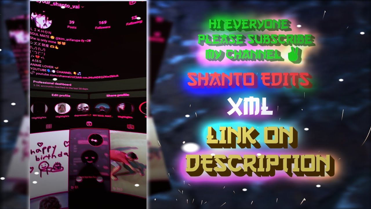 Instagram profile xml alight motion 🔥☄