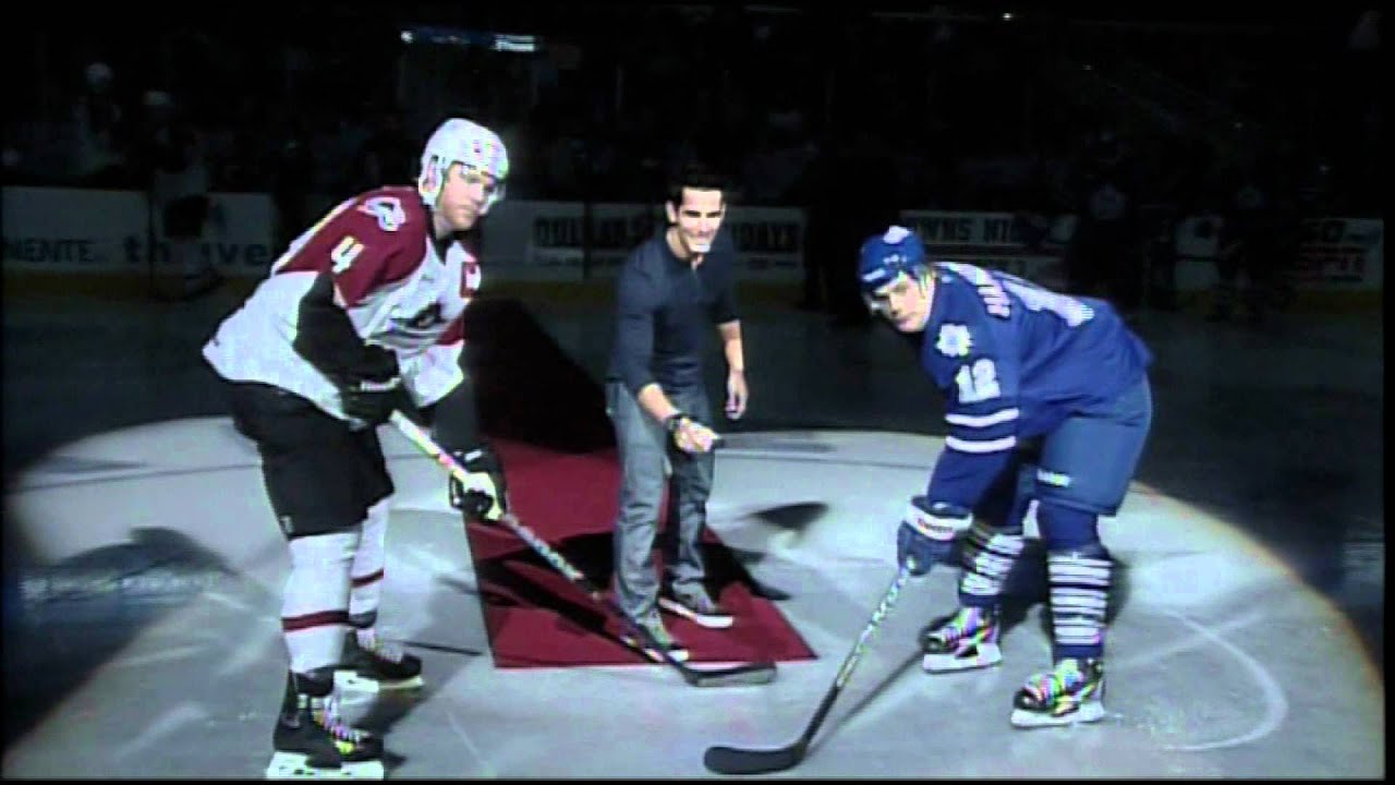 Chris Van Vliet ceremonial puck drop at Lake Erie Monsters game