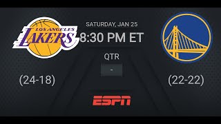 Los Angeles Lakers @ Golden State Warriors Live Scoreboard
