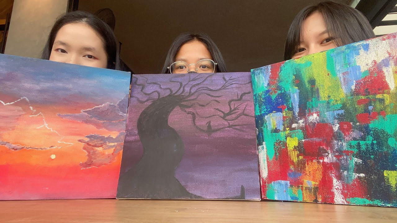 My First Canvas Painting Experience 🤗 - YouTube