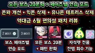 [메이플스토리 맑음] 바로 패치되는 역대급 6월 편의성 패치 및 개선사항 인게임 리뷰 / 모든 보스 2...