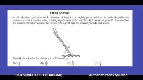 Falling Chimney problem of Harvard University based on Rotational Mechanics concept by RKH SIR