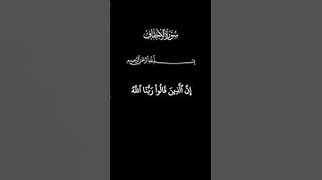 سورة الأحقاف _ آية (١٣) _ القارئ علي جابر #القرآن_الكريم #سورة_الأحقاف #الشيخ_علي_جابر #طمأنينة