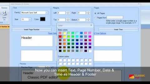 Adding Header and Footer in PDF