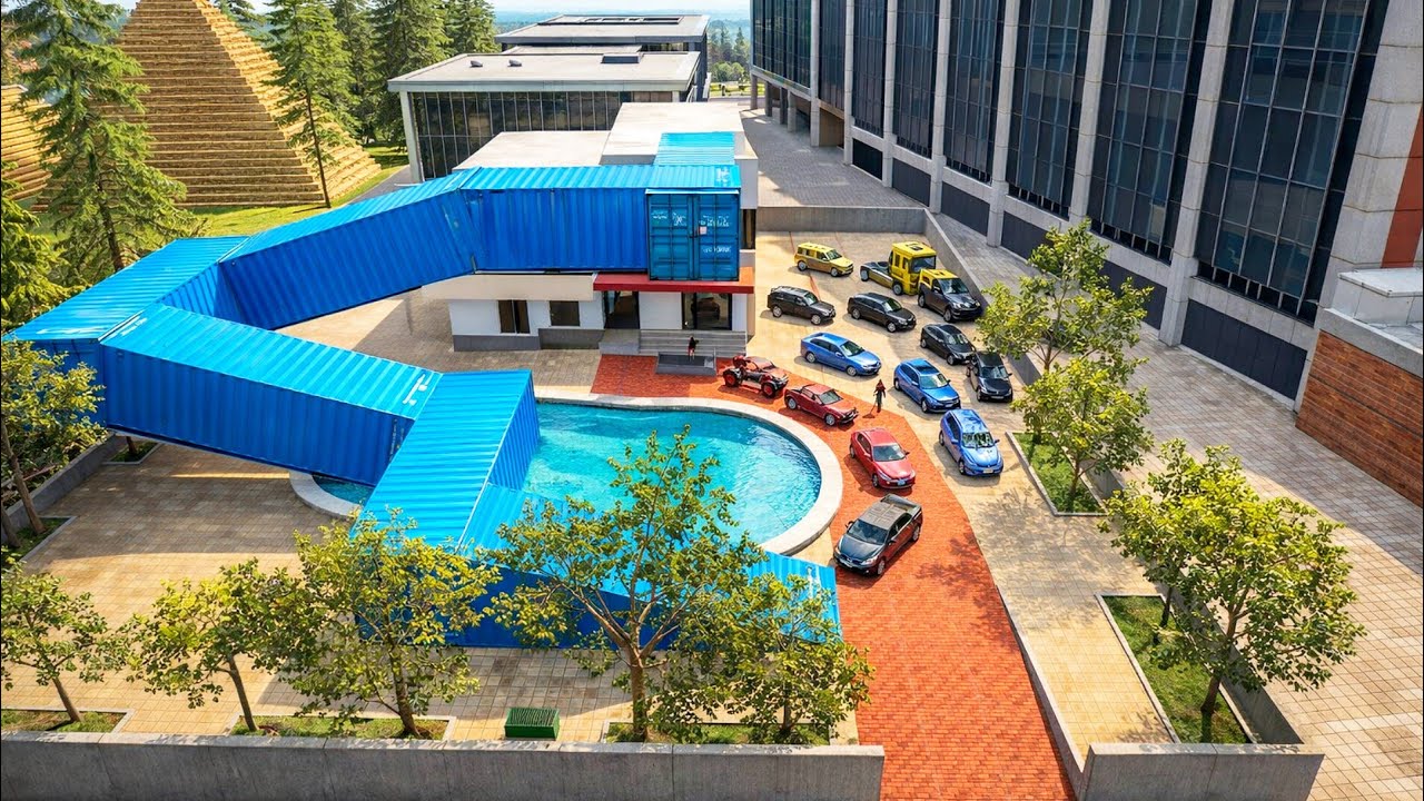 सभी Vehicles को Blue Container की मदद से छत्त पर चढ़ाने का Challenge 😱