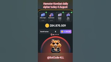 Hamster Kombat daily cipher 4 August 2024 #hamsterkombat #hamstercombat #hamsterkombatdailycombo