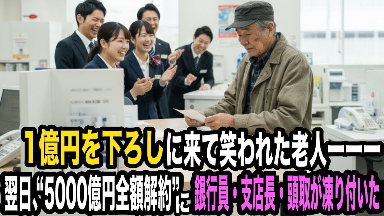 「1億円を下ろしに来て笑われた老人」——翌日、“5000億円全額解約”で銀行員・支店長・頭取が凍り付いた
