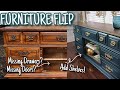 FURNITURE FLIP | FURNITURE MAKEOVER ON A MEDIA CONSOLE | ADDING SHELVES | BOLD FALL COLOR!