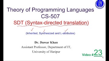 video 23 Syntax directed translation