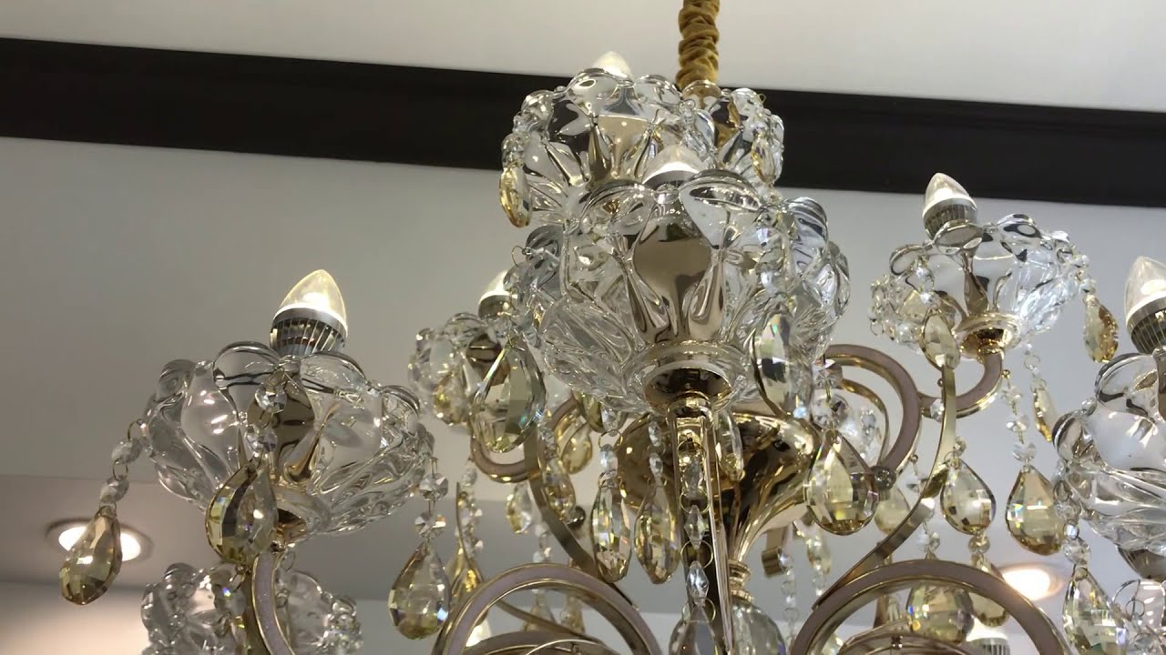 Heidi 12 Light Paris Stud K9 Yellow Crystal Chandelier (29.93"W28.45”H) XTK301818+4 YouTube