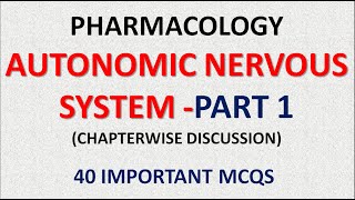 PHARMACOLOGY- AUTONOMIC NERVOUS SYSTEM MCQS (PART 1)