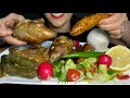 Mukbang eating Eygption food Stuffed pigeon & mombarحمام محشي وممبار  | اكل مصري