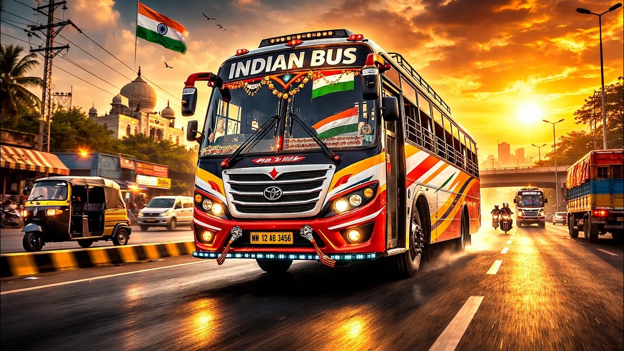Desi Power on Wheels – Indian Bus Journey 🇮🇳”