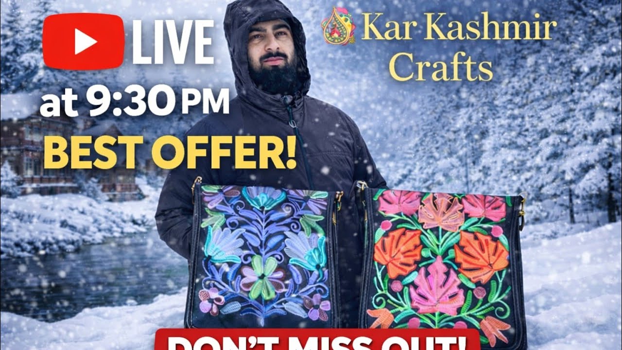 Live Now 🔴 Kashmiri Handmade Bags at Best Prices | Kar Kashmir Crafts