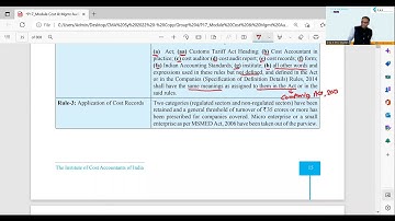 Cost Audit CRA Rules Lec 1