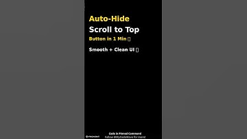 Auto-Hide Scroll to Top Button in 1 Min 🔝  #codingshorts #mycodewave #scroll #subscribe #viralshort