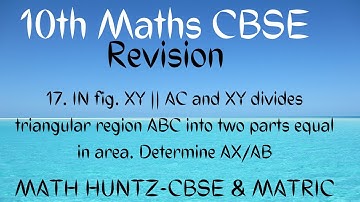 In fig. XY || AC and XY divides triangular region ABC..10th Maths Cbse Solutions in tamil - Revision