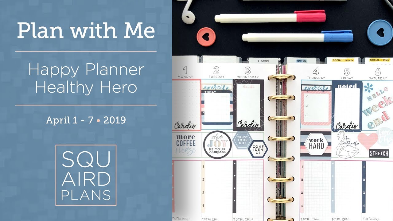 Soft Geo Themed Spread :: Plan with Me :: Happy Planner Healthy Hero