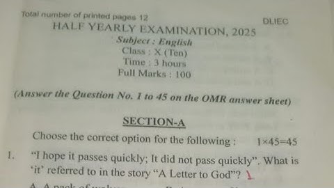 Class 10 English Half Yearly Exam 2025| Darrang District | Full Question Paper Solution | SEBA Board