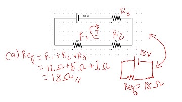 Series Circuit Example (Equivalent Resistance, Current, Voltage drop)