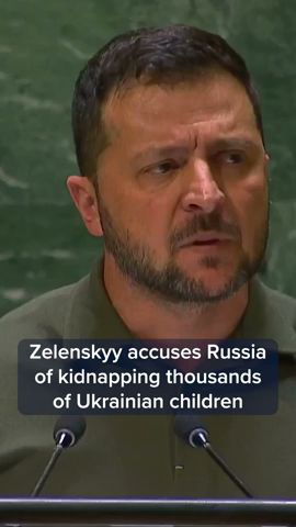 Zelenskyy accuses Russia of kidnapping thousands of Ukrainian children #Shorts