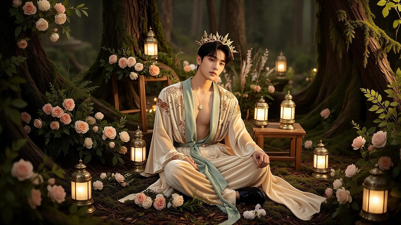 Handsome Asian Prince: Luxury Moon Garden Fashion Lookbook