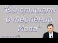 "Вы слышали о терпении Иова" Янцен П.Ф.