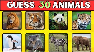 Guess The 30 Animals || Easy, Medium, Hard 🦁 🦡🦛 🦌 by QuizMoji Challenge 😃 1,193 views 3 months ago 6 minutes, 33 seconds