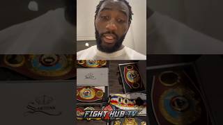 Terence Crawford FLEXES ALL his BELTS; SHOWS OFF UNDISPUTED collection!