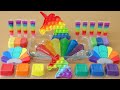 Mixing”Rainbow Unicorn” Eyeshadow and Makeup,parts,glitter Into Slime!Satisfying Slime Video!★ASMR★