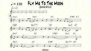 Fly Me To The Moon Melody With Metronome (Swing Style BPM 120) Resimi