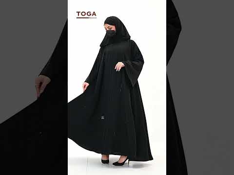 عبايات توجا عباية دبل كلوش مطرزة وعليها كسرات عبايات عبايات كلوش دبل كلوش توجا رقم الموديل 30315