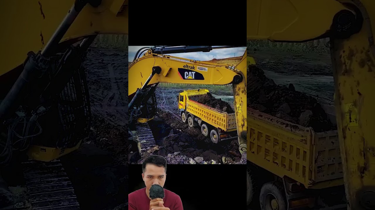 EXCAVATOR CATERPILLAR 390D WORKING WITH MERCEDES MAN DUMP TRUCK...GOOD JOB