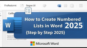 How to Create Numbered Lists in Word Step by Step 2025