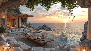 Sunset Jazz In Luxury Villa | Soothing Jazz With Sumptuous Dinner By The Sea For Romantic Vibes