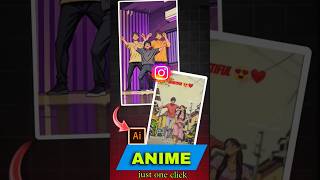 How to convert Cartoon Anime 100% New Trick 🔥|| New app convert to Anime video #shorts #aianime