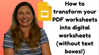 How to transform your PDF worksheets into digital worksheets!