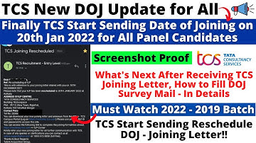 Good News TCS Joining Letter Update on 20th Jan