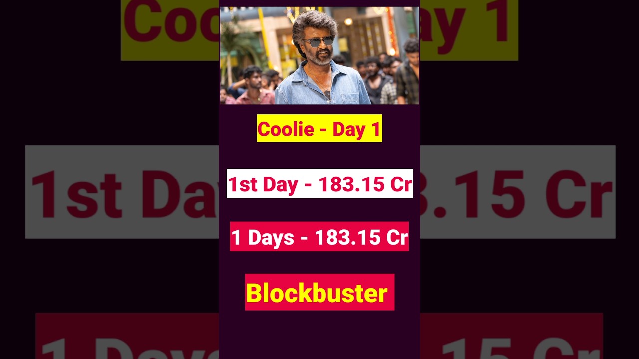 Coolie . Movie 1st Day worldwide Box Office Collection  - movie fdfs