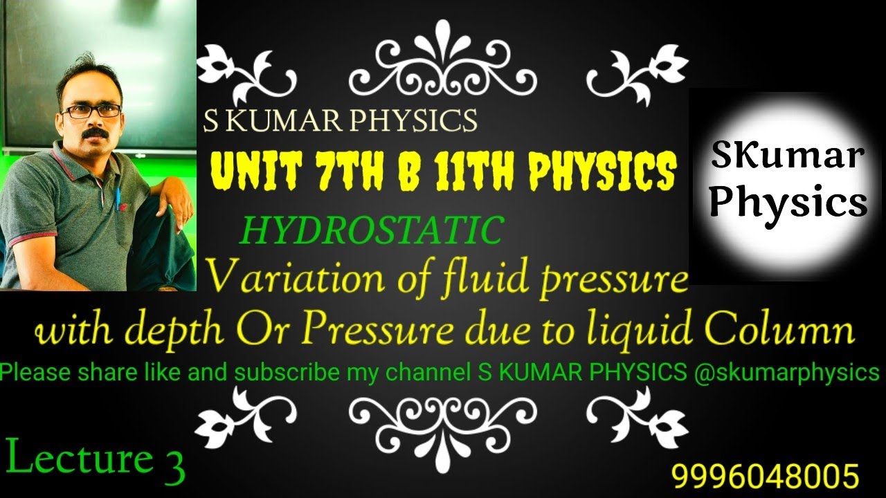 20 December 2023 ,11th physics Variation of fluid pressure with depth ...