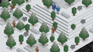 Isometric game scene forest snow