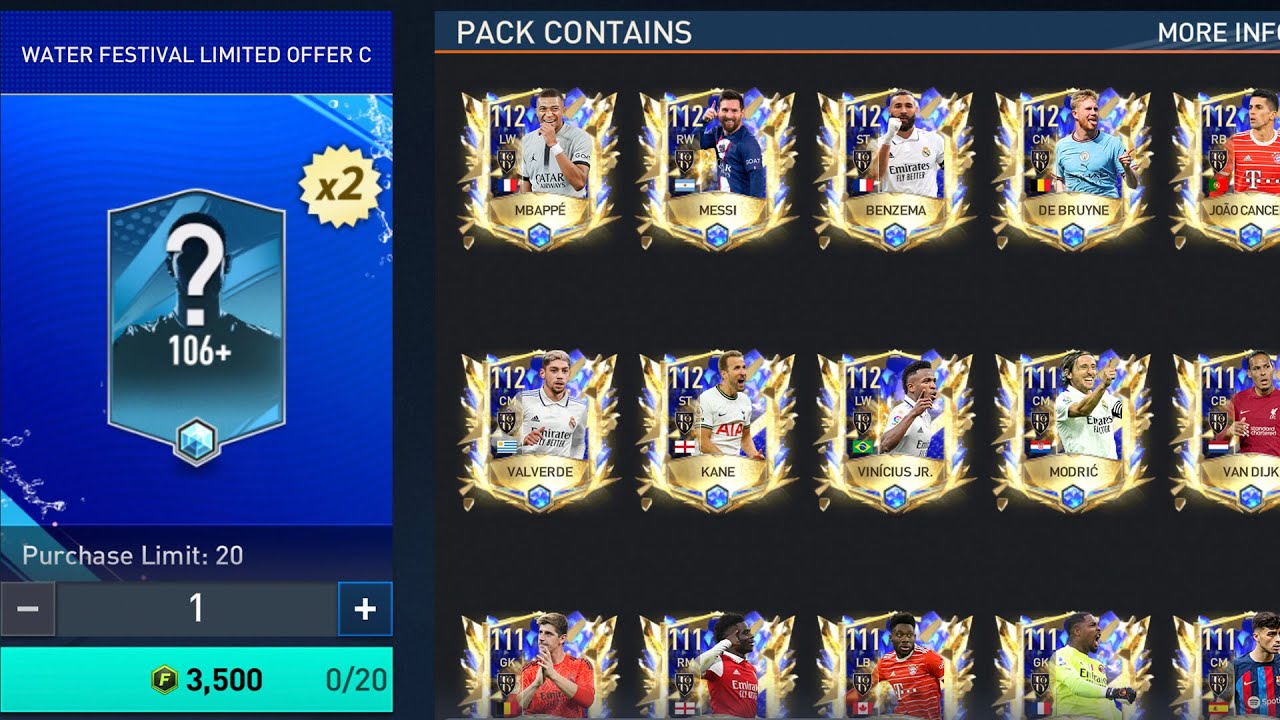 +300M coins from Water Festival Pack Opening & UCL Exchanges! FIFA MOBILE 23