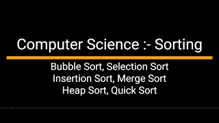 BPSC Teacher Computer Science | Sorting Algorithm | Bubble Sort | Selection Sort | Insertion Sort