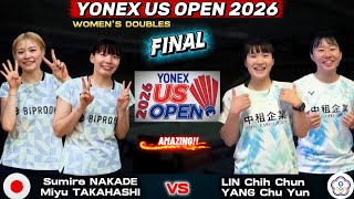 中出すみれ/高橋美優 vs Lin Chih Chun/Yang Chu Yun | Final Women's Doubles 全米オープン 2026